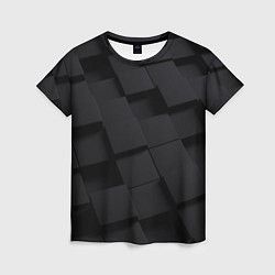 Футболка женская Чёрные геометрические блоки, цвет: 3D-принт