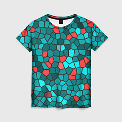 Футболка женская Мозаика бирюзовый, цвет: 3D-принт
