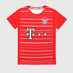 Футболка женская Джамал Мусиала Бавария Мюнхен форма 2223 домашняя, цвет: 3D-принт