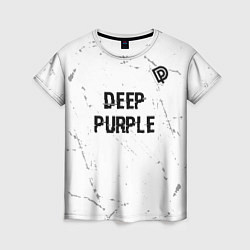 Женская футболка Deep Purple glitch на светлом фоне: символ сверху