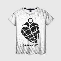 Футболка женская Green Day с потертостями на светлом фоне, цвет: 3D-принт