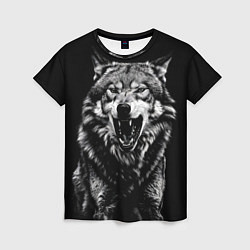 Женская футболка Злой волчара