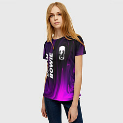 Футболка женская David Bowie violet plasma, цвет: 3D-принт — фото 2
