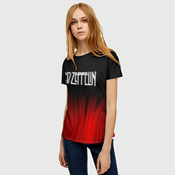 Футболка женская Led Zeppelin red plasma, цвет: 3D-принт — фото 2