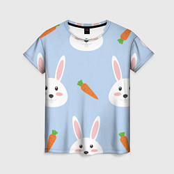 Футболка женская Зайчики и морковки, цвет: 3D-принт