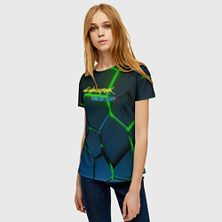 Футболка женская Cyberpunk 2077 phantom liberty green neon, цвет: 3D-принт — фото 2