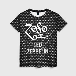 Футболка женская Led Zeppelin glitch на темном фоне, цвет: 3D-принт