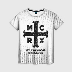 Футболка женская My Chemical Romance с потертостями на светлом фоне, цвет: 3D-принт