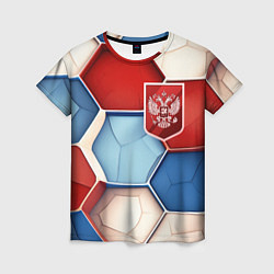 Футболка женская Объемные плиты и герб России, цвет: 3D-принт