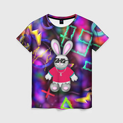 Футболка женская Кролик в футболке, цвет: 3D-принт
