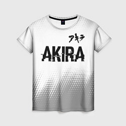 Футболка женская Akira glitch на светлом фоне: символ сверху, цвет: 3D-принт