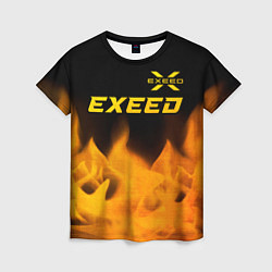 Футболка женская Exeed - gold gradient: символ сверху, цвет: 3D-принт