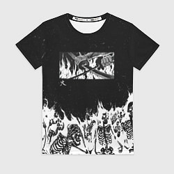 Женская футболка Блич - Скелеты в огне