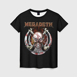 Футболка женская Megadeth - боевой череп, цвет: 3D-принт