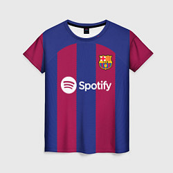 Футболка женская Лионель Месси Барселона форма 2324 домашняя, цвет: 3D-принт
