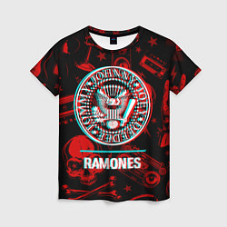 Футболка женская Ramones rock glitch, цвет: 3D-принт