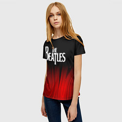 Футболка женская The Beatles red plasma, цвет: 3D-принт — фото 2