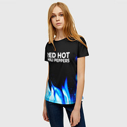 Футболка женская Red Hot Chili Peppers blue fire, цвет: 3D-принт — фото 2