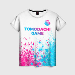 Футболка женская Tomodachi Game neon gradient style: символ сверху, цвет: 3D-принт