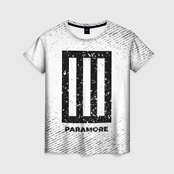 Футболка женская Paramore с потертостями на светлом фоне, цвет: 3D-принт