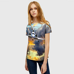 Футболка женская Ту-154 Суровый закат, цвет: 3D-принт — фото 2