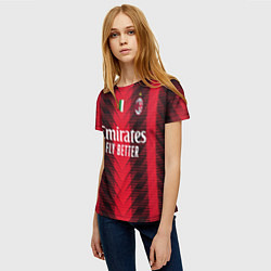 Футболка женская ФК Милан форма 2324 домашняя, цвет: 3D-принт — фото 2