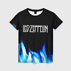 Футболка женская Led Zeppelin blue fire, цвет: 3D-принт