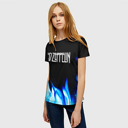 Футболка женская Led Zeppelin blue fire, цвет: 3D-принт — фото 2