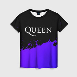 Женская футболка Queen purple grunge