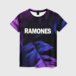 Женская футболка Ramones neon monstera