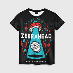 Футболка женская Zebrahead brains invaders, цвет: 3D-принт