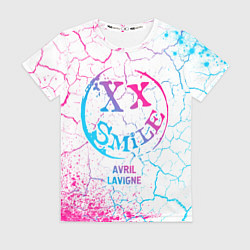 Женская футболка Avril Lavigne neon gradient style