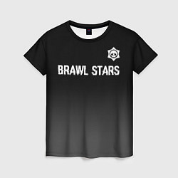 Футболка женская Brawl Stars glitch на темном фоне: символ сверху, цвет: 3D-принт