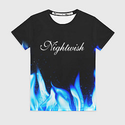 Футболка женская Nightwish blue fire, цвет: 3D-принт