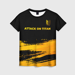 Футболка женская Attack on Titan - gold gradient: символ сверху, цвет: 3D-принт