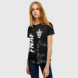 Футболка женская FNAF glitch на темном фоне: надпись, символ, цвет: 3D-принт — фото 2