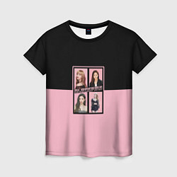Футболка женская Черно-розовые K-pop группа, цвет: 3D-принт