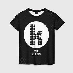 Футболка женская The Killers glitch на темном фоне, цвет: 3D-принт