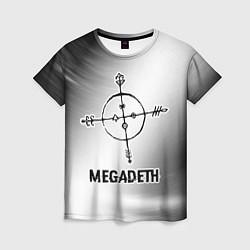 Футболка женская Megadeth glitch на светлом фоне, цвет: 3D-принт