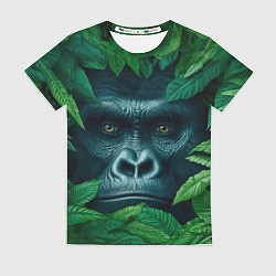 Женская футболка Горилла в кустах