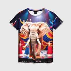 Футболка женская Слон с цирке, цвет: 3D-принт