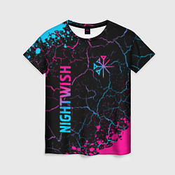 Футболка женская Nightwish - neon gradient: надпись, символ, цвет: 3D-принт