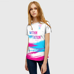 Футболка женская Within Temptation neon gradient style: символ свер, цвет: 3D-принт — фото 2
