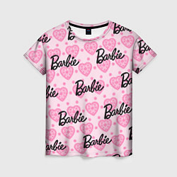 Футболка женская Логотип Барби и розовое кружево, цвет: 3D-принт