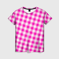 Футболка женская Розовая клетка Барби, цвет: 3D-принт
