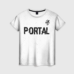 Женская футболка Portal glitch на светлом фоне: символ сверху