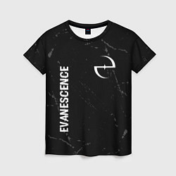 Футболка женская Evanescence glitch на темном фоне: надпись, символ, цвет: 3D-принт