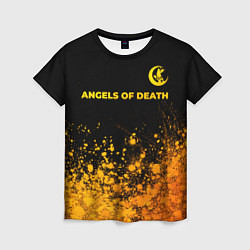 Футболка женская Angels of Death - gold gradient: символ сверху, цвет: 3D-принт