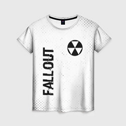 Футболка женская Fallout glitch на светлом фоне: надпись, символ, цвет: 3D-принт