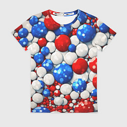 Футболка женская Шарики в цветах флага РФ, цвет: 3D-принт